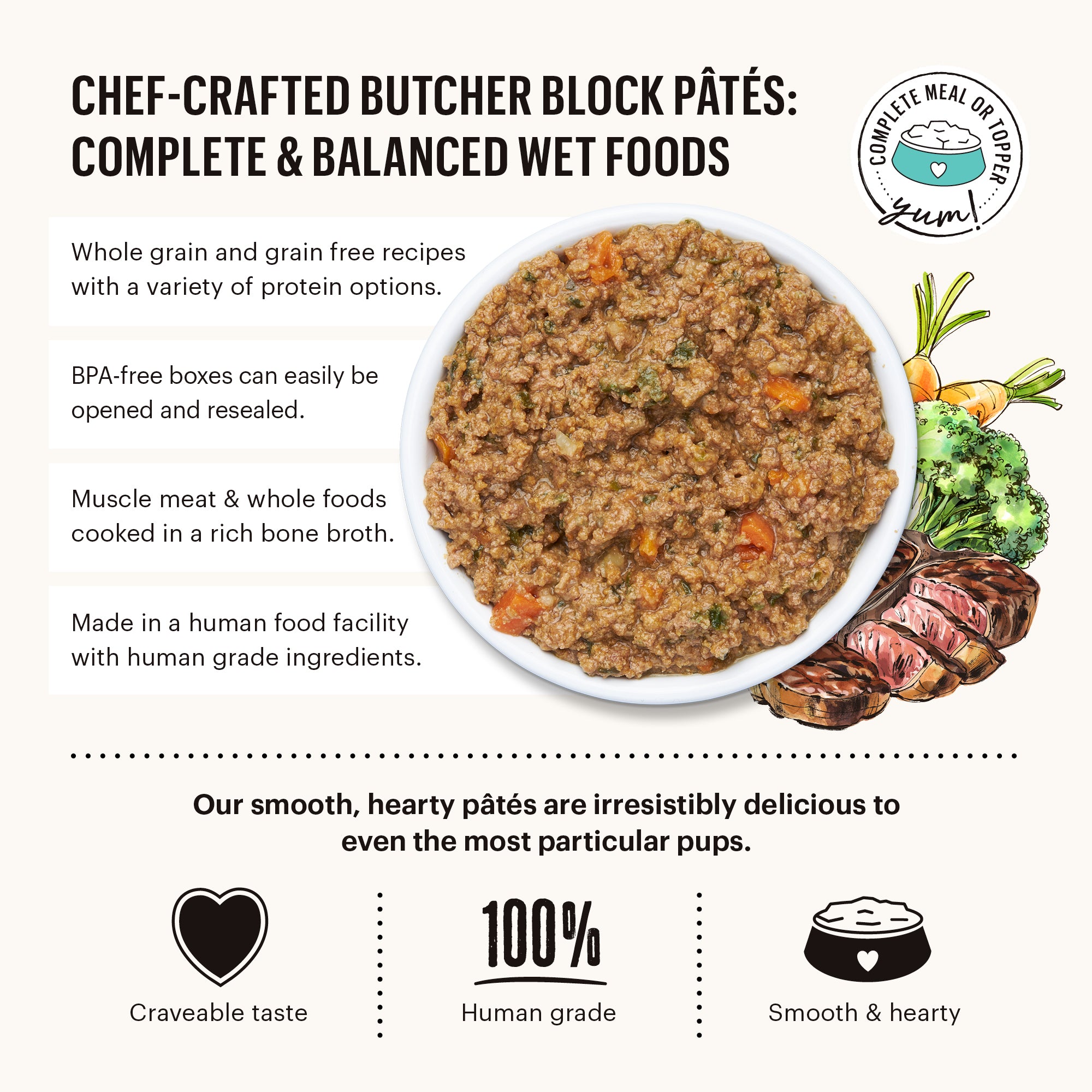 6PK Butcher Block Pate Beef Cheddar Farm Veggies The Honest Kitchen