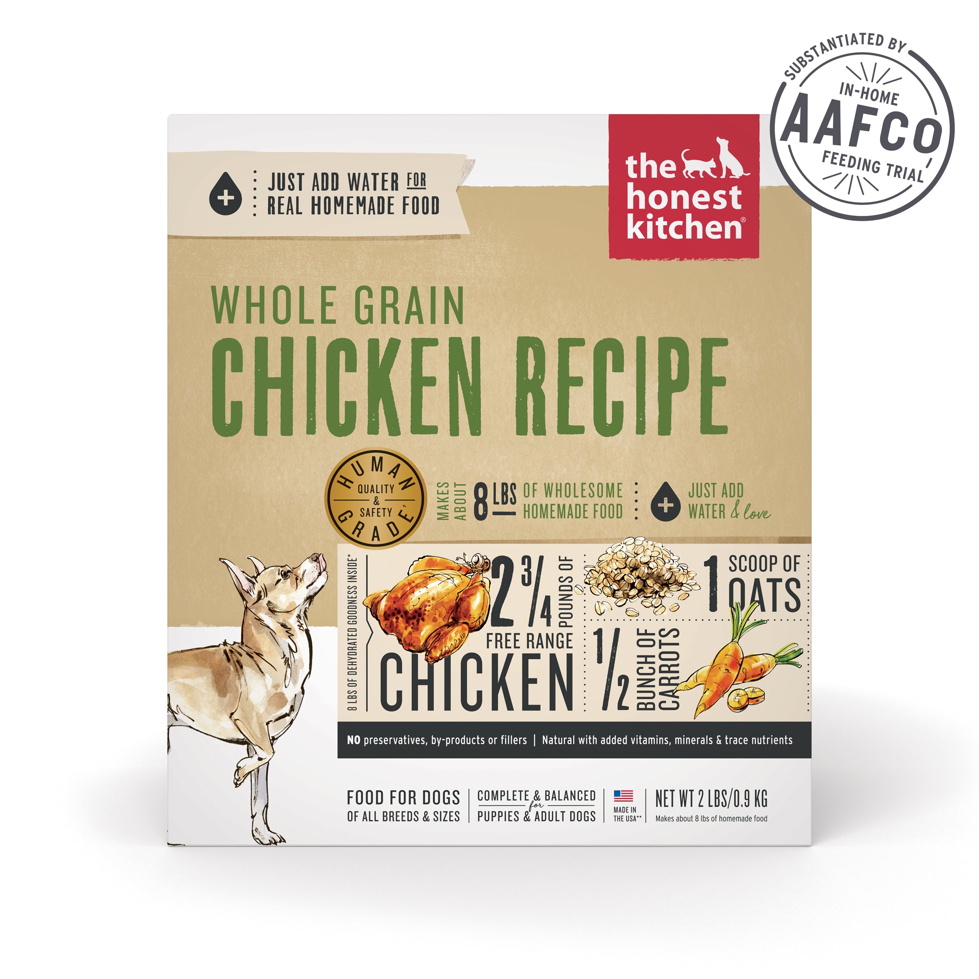Dehydrated Whole Grain Chicken Dog Food, 1 oz Sample x10 – The Honest ...